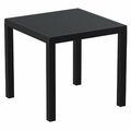 Fine-Line 31 in. Ares Resin Square Dining Table, Black FI1549269